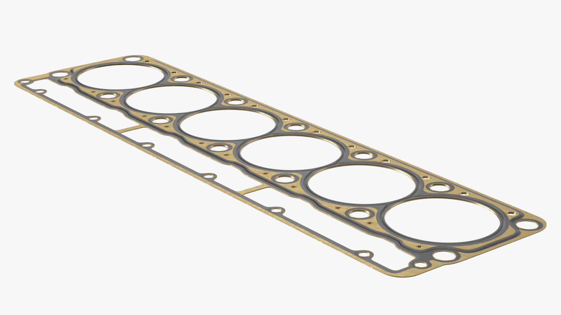 3D Head Gasket 325D 6 Cylinder Brass model