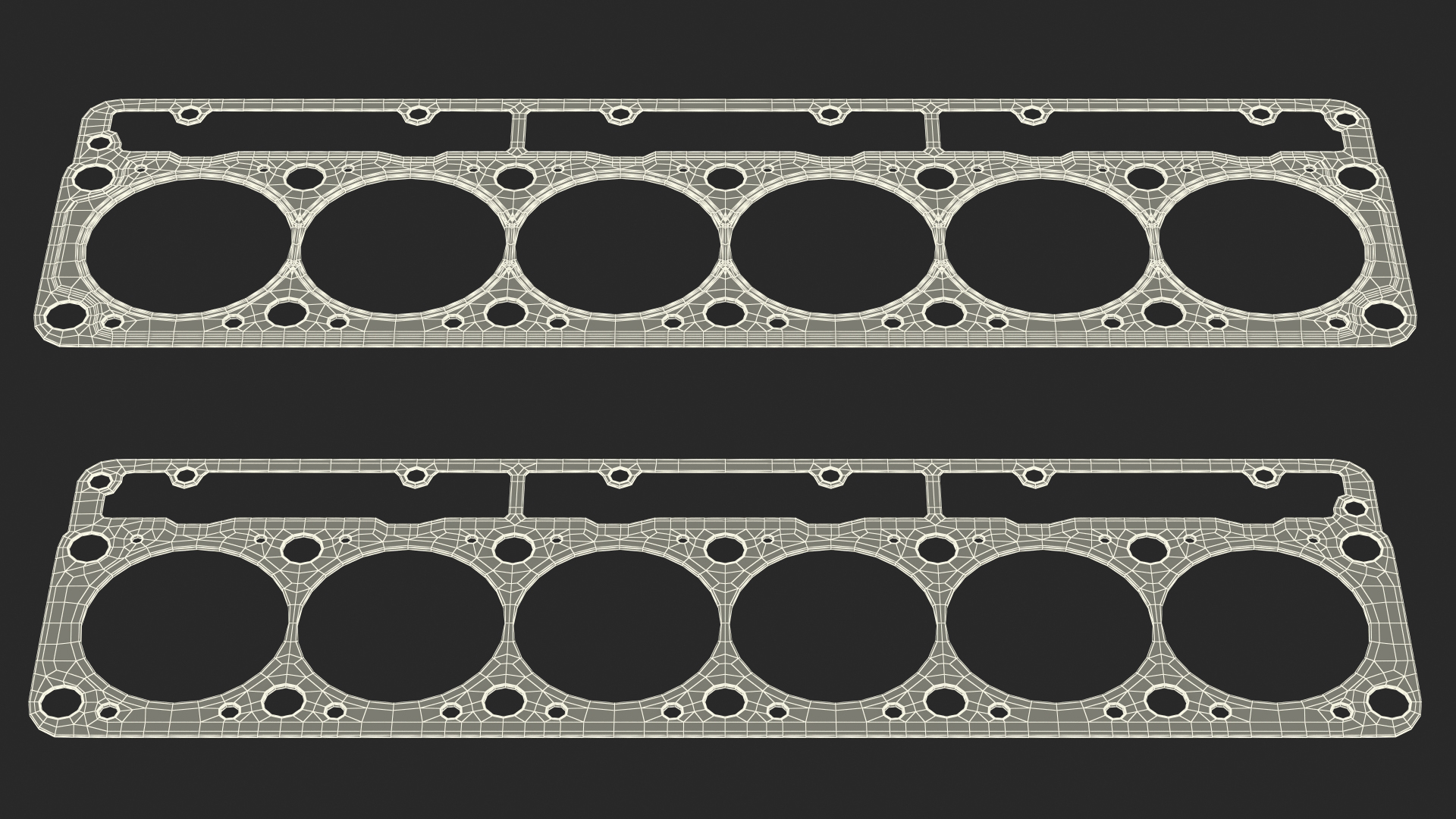 3D Head Gasket 325D 6 Cylinder Brass model
