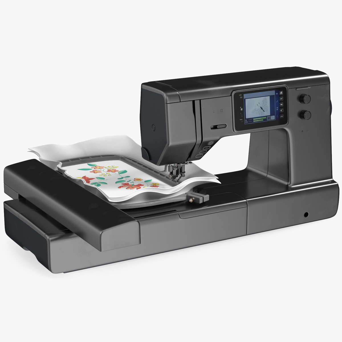 3D Sewing Black Printer Screen On Rigged for Cinema 4D