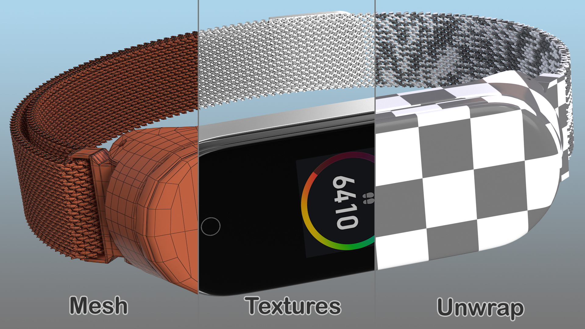 3D Xiaomi Mi Band 4 with Metal Strap model