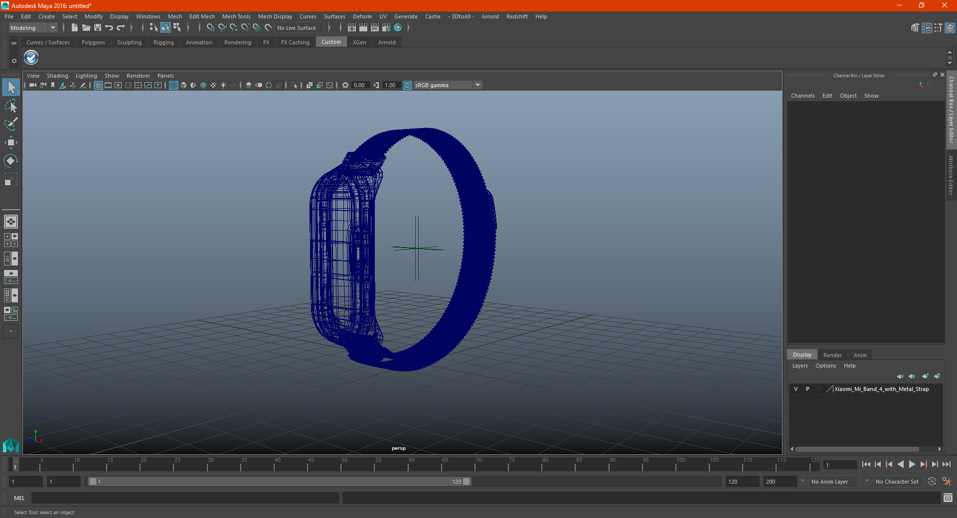 3D Xiaomi Mi Band 4 with Metal Strap model