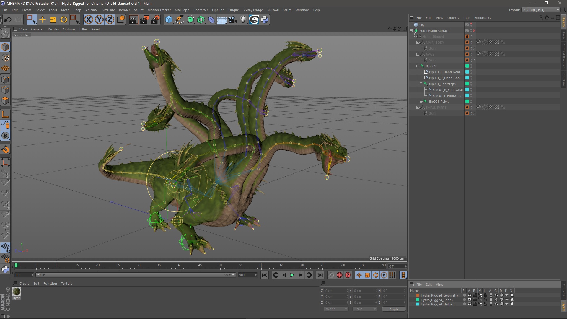 3D Hydra Rigged for Cinema 4D