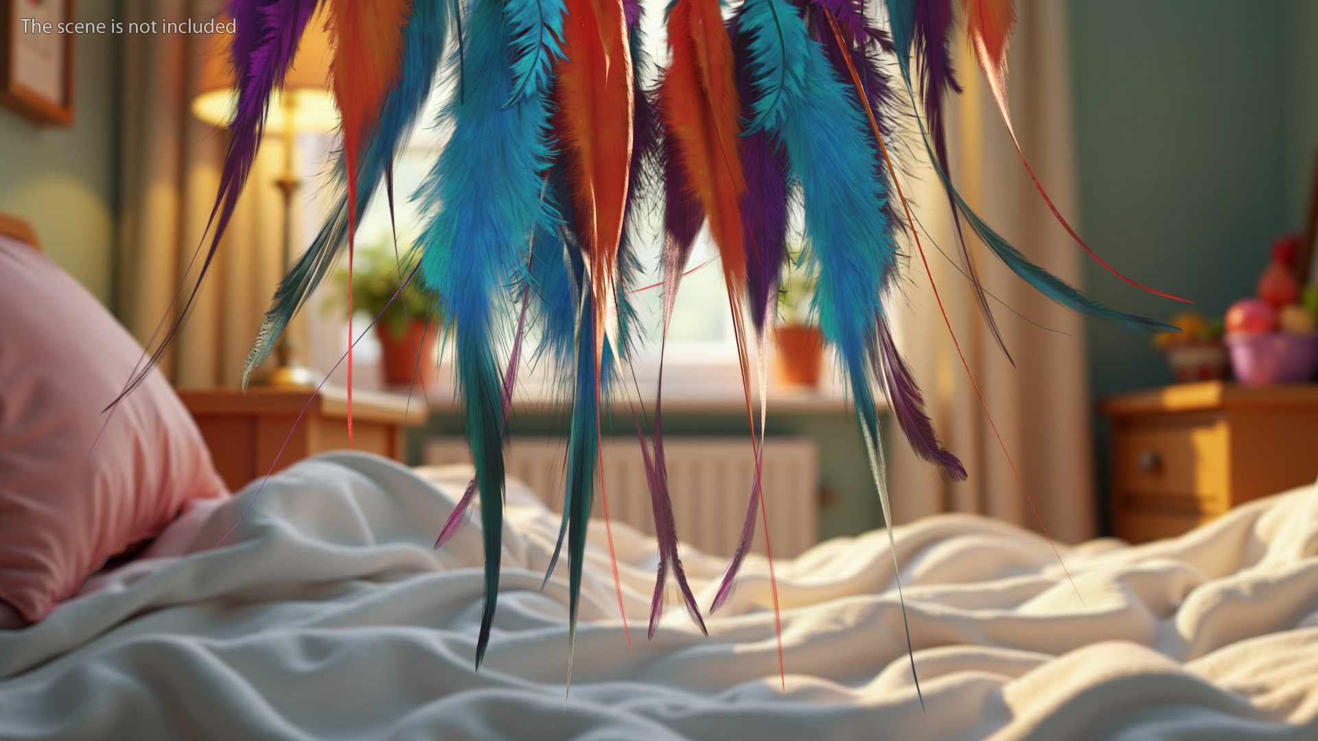 3D Decorative Dreamcatcher with Feathers One Ring