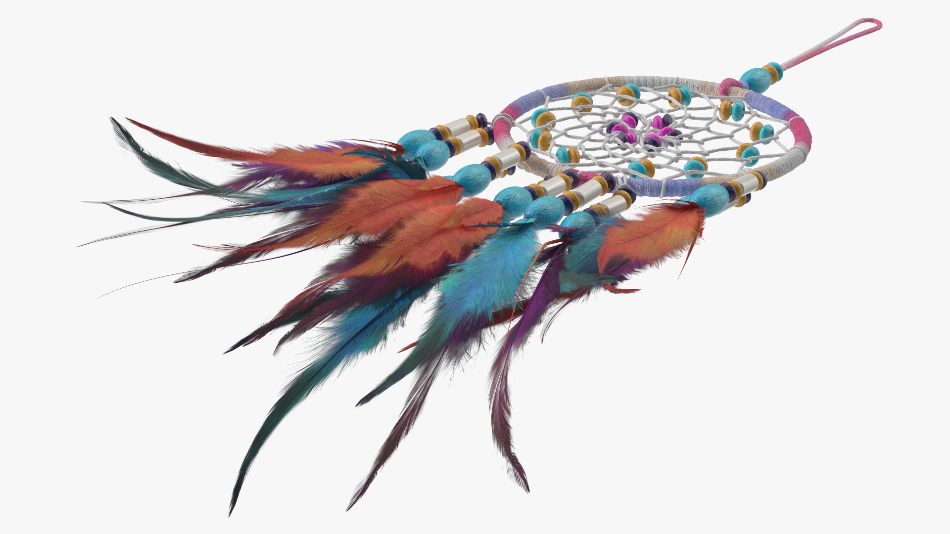 3D Decorative Dreamcatcher with Feathers One Ring