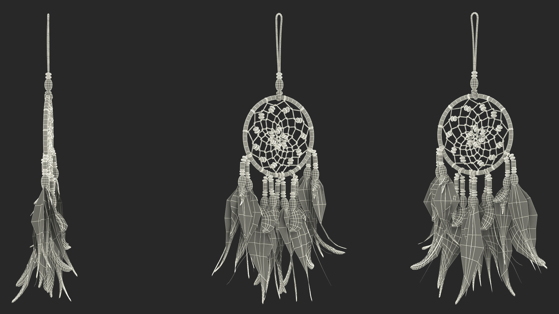 3D Decorative Dreamcatcher with Feathers One Ring