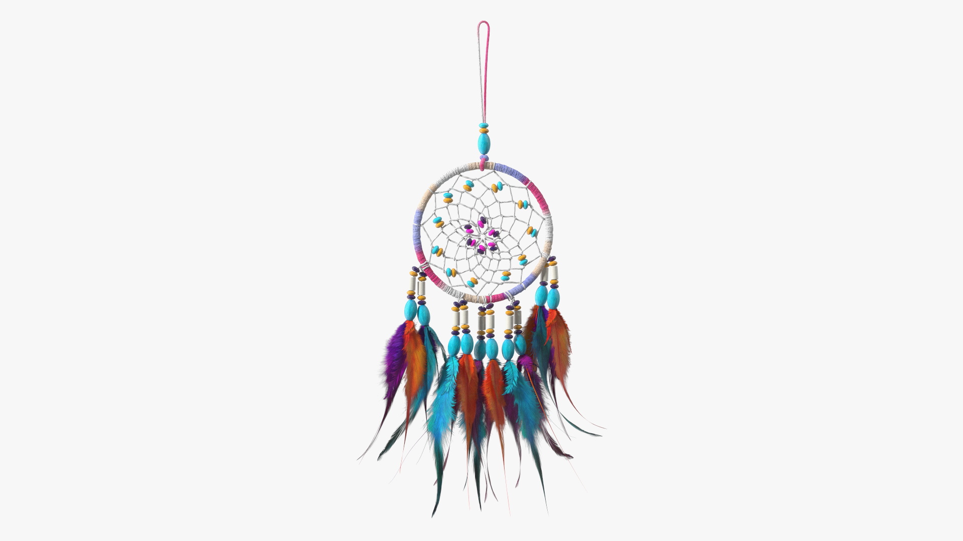 3D Decorative Dreamcatcher with Feathers One Ring