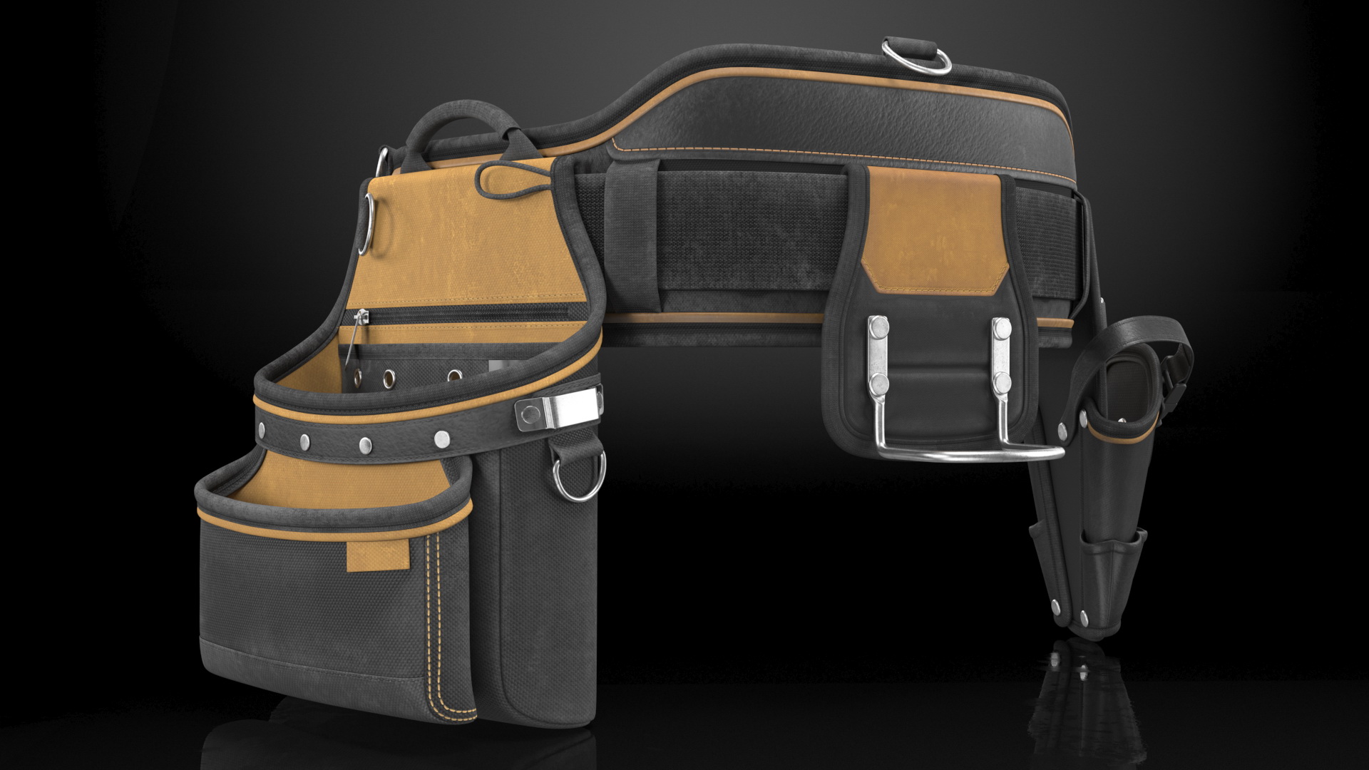 Heavy Duty Multi Purpose Tool Belt Dusty Set 3D model