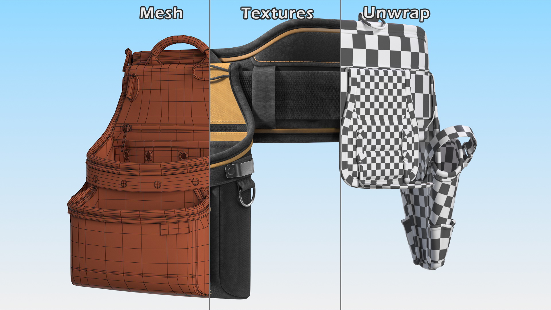 Heavy Duty Multi Purpose Tool Belt Dusty Set 3D model