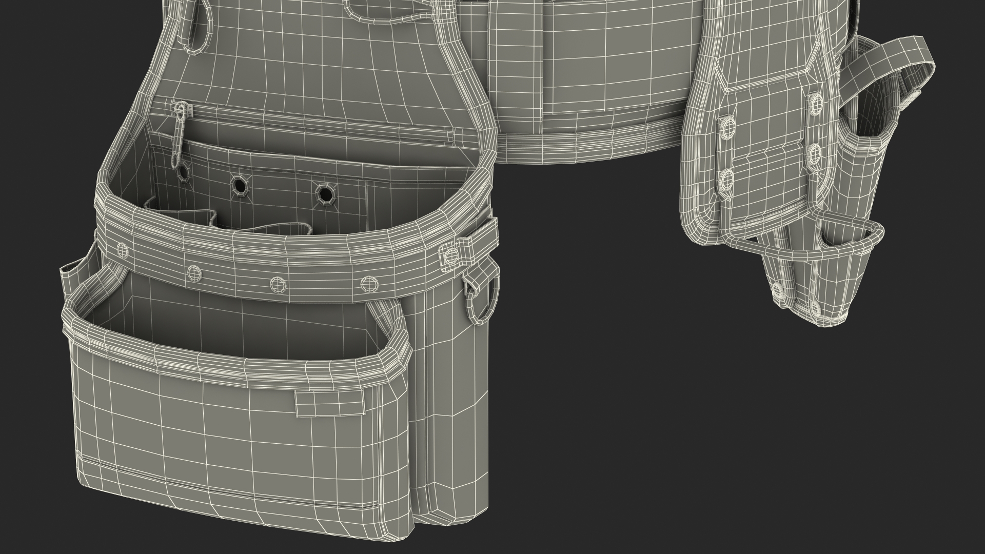 Heavy Duty Multi Purpose Tool Belt Dusty Set 3D model