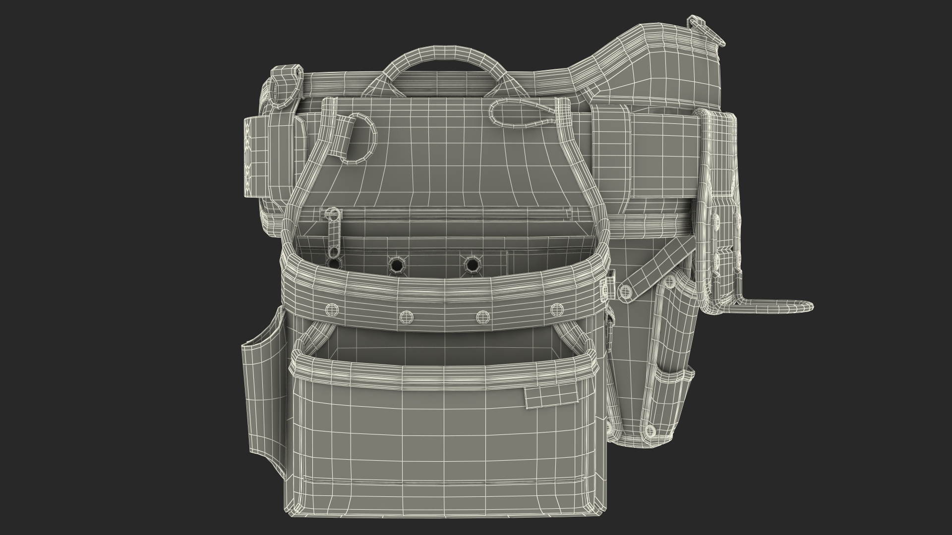 Heavy Duty Multi Purpose Tool Belt Dusty Set 3D model
