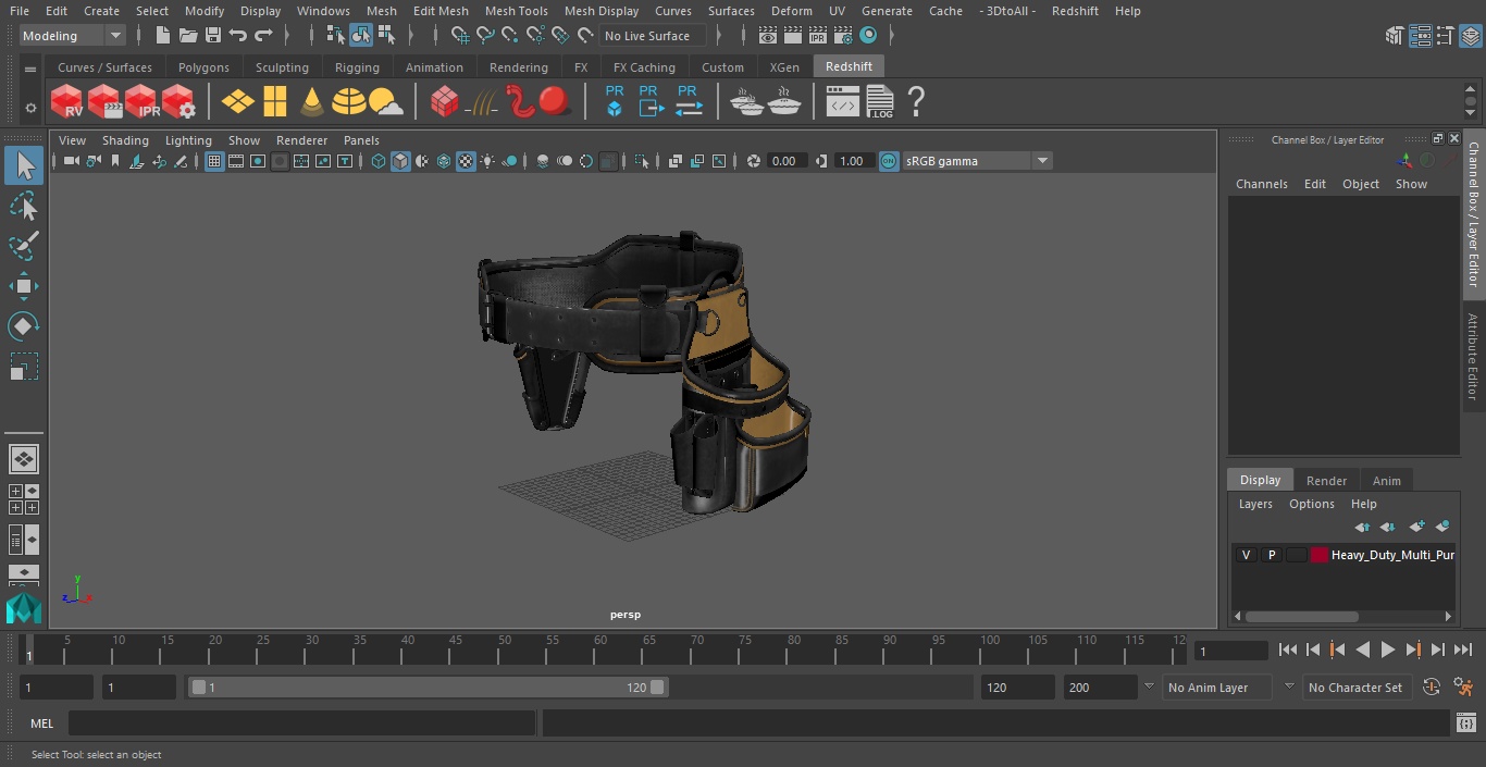 Heavy Duty Multi Purpose Tool Belt Dusty Set 3D model
