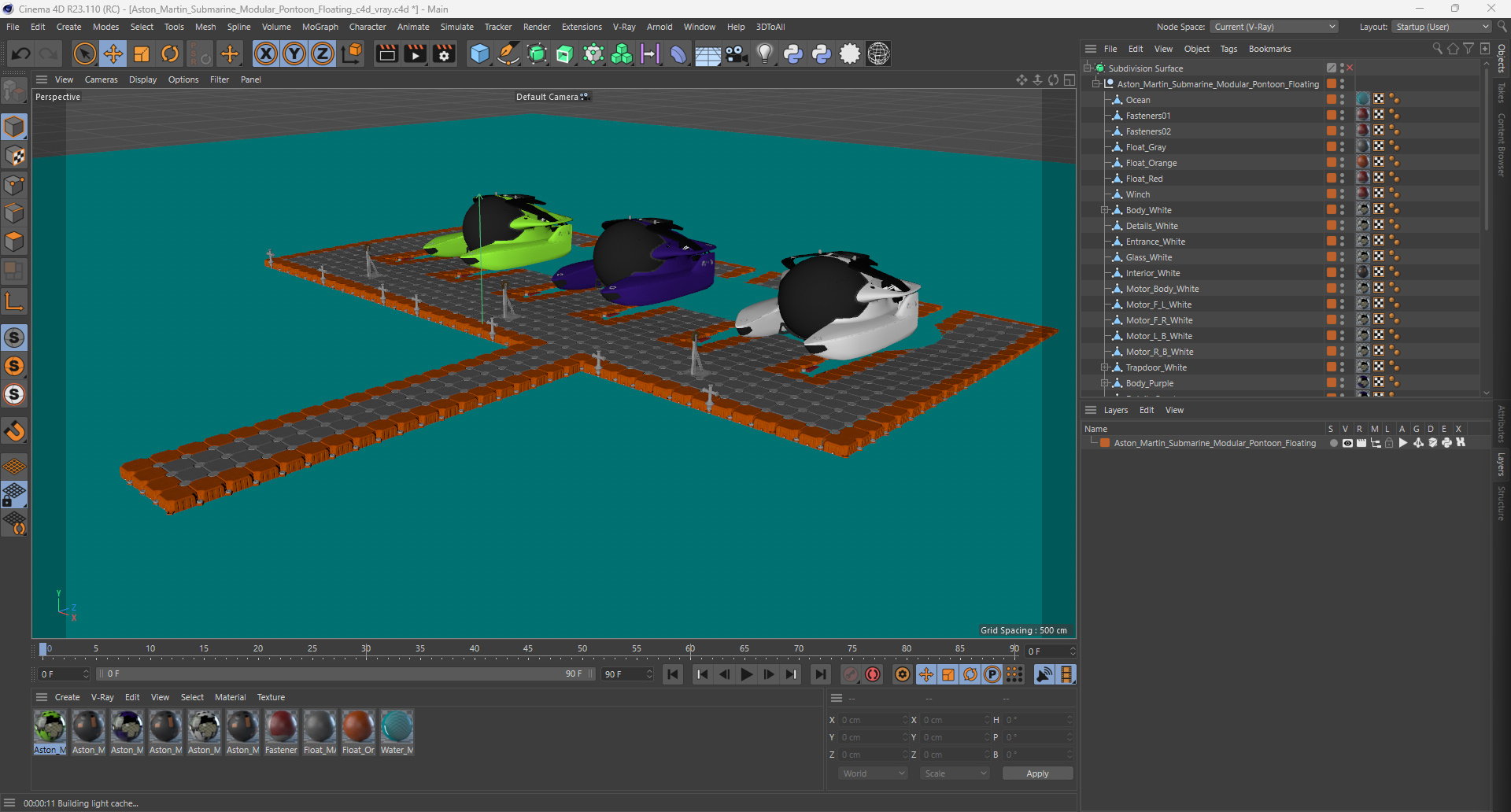 Aston Martin Submarine Modular Pontoon Floating 3D