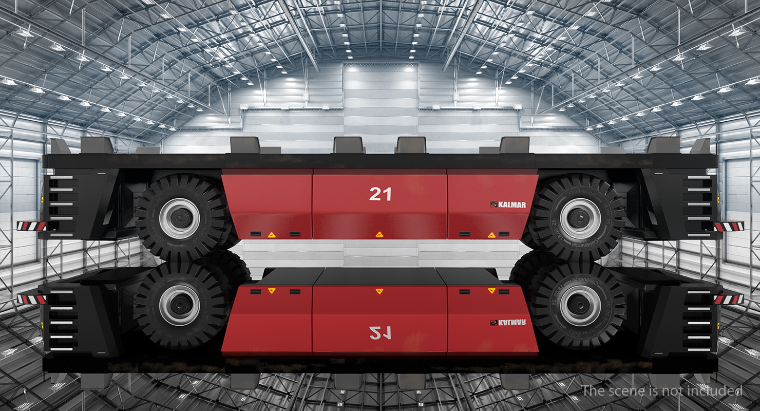 3D AGV Trailer Kalmar FastCharge Rigged