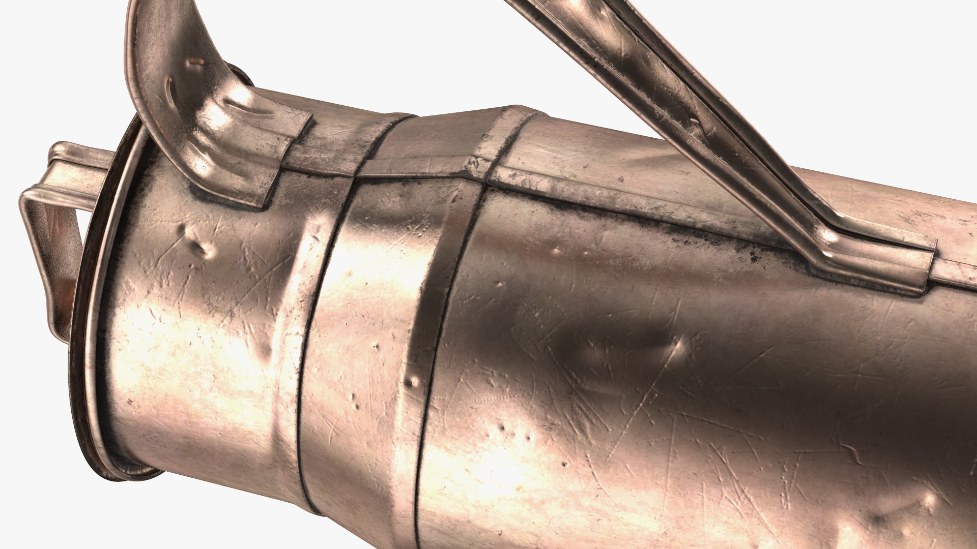 3D Antique Copper Milk Can 19th Century