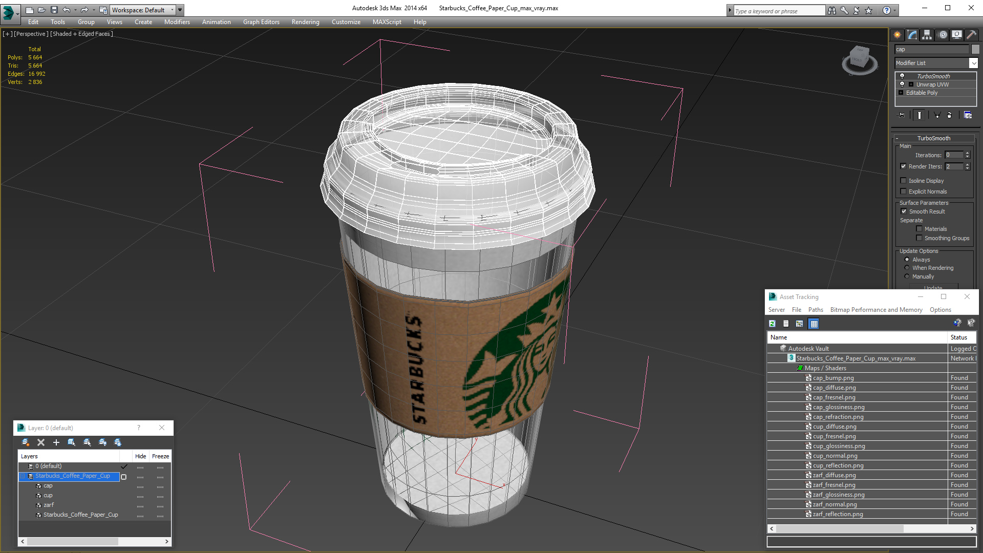 3D Starbucks Coffee Paper Cup