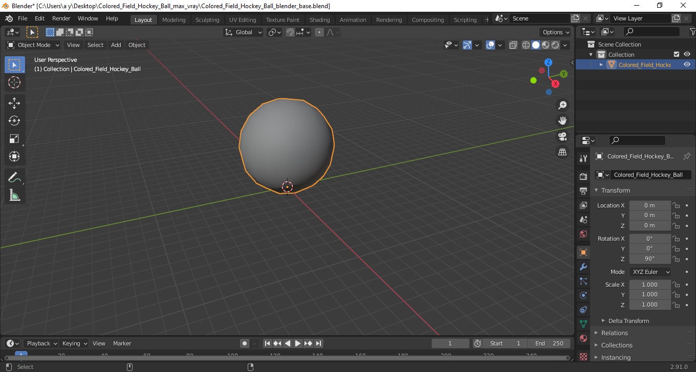 3D model Colored Field Hockey Ball