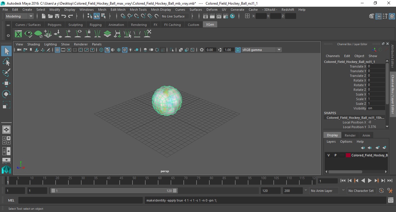 3D model Colored Field Hockey Ball