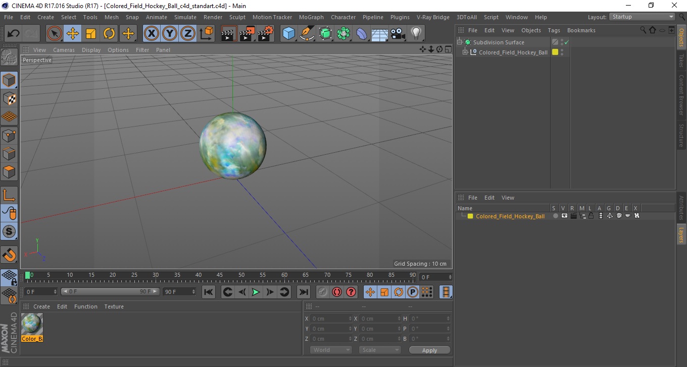 3D model Colored Field Hockey Ball