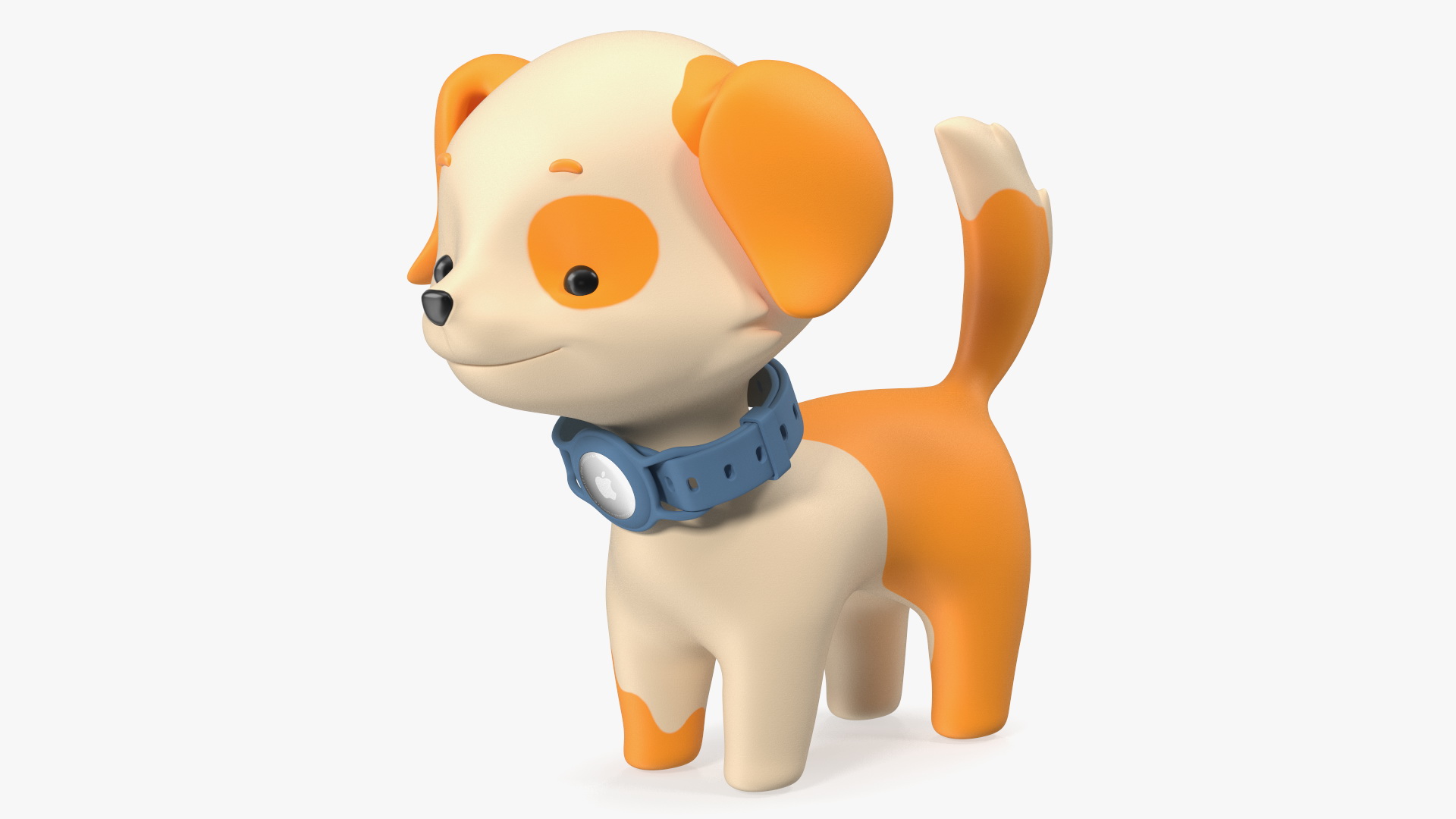 Cartoon Puppy Dog with Apple Dog Tracker Collar 3D