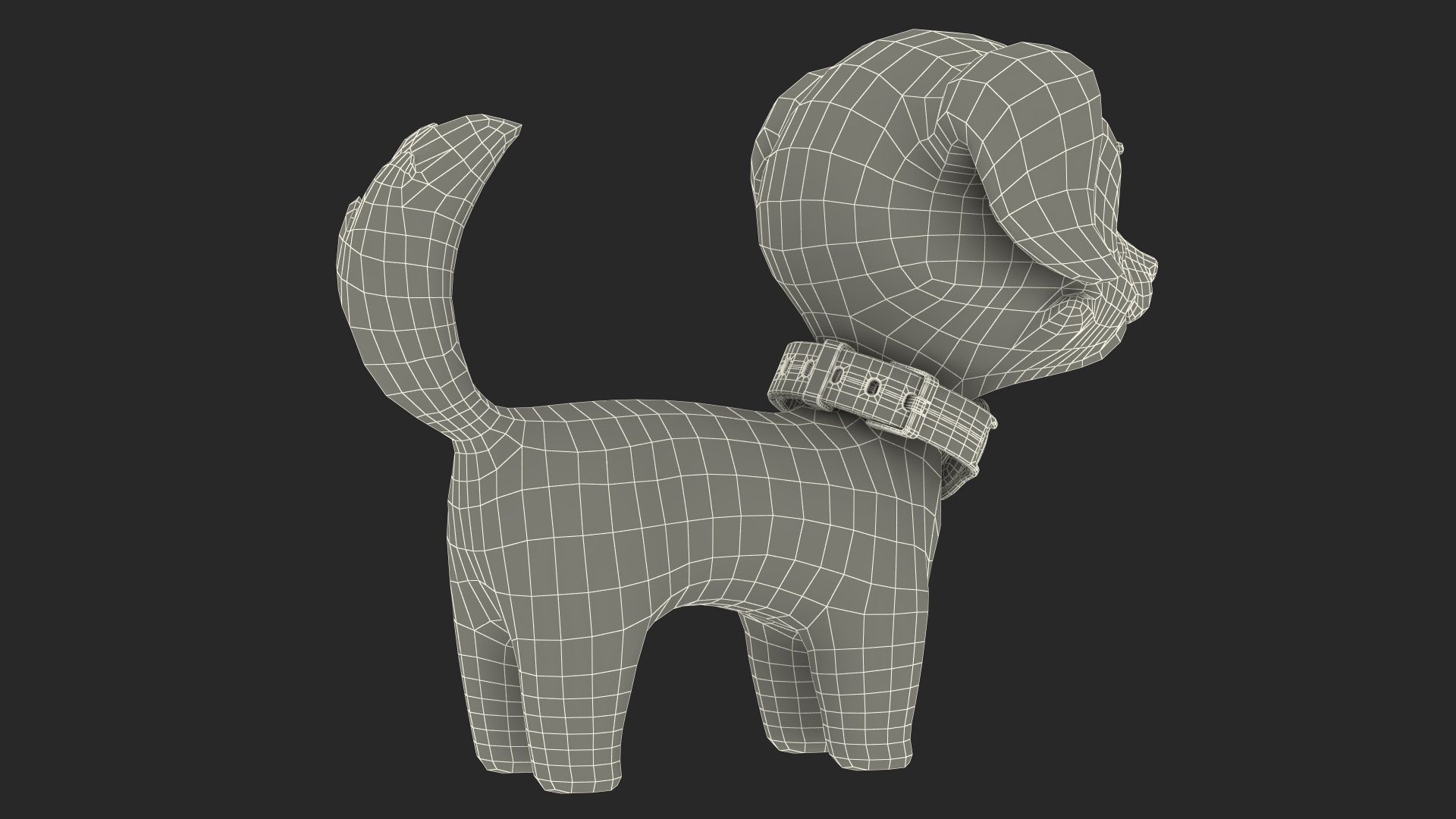 Cartoon Puppy Dog with Apple Dog Tracker Collar 3D