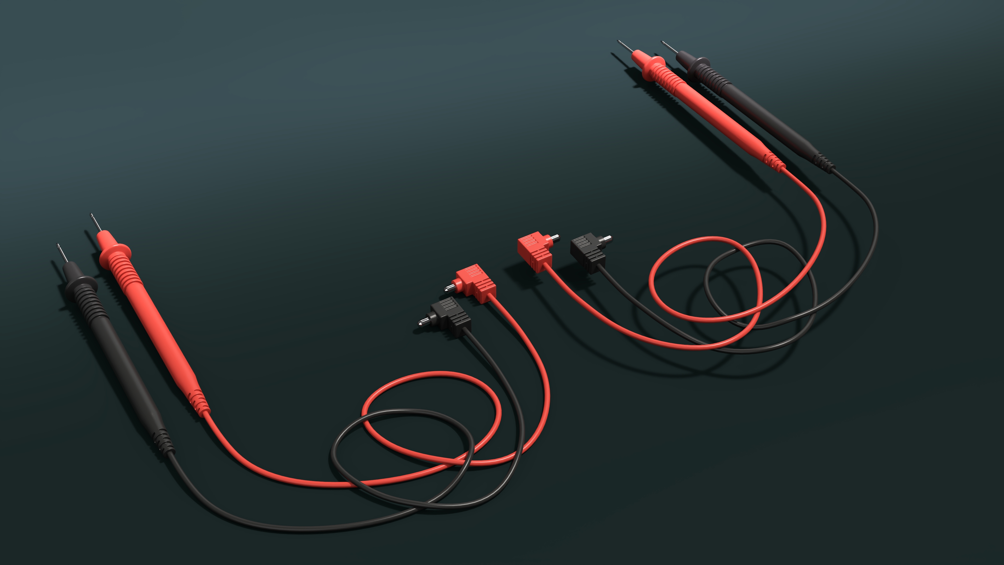 Multimeter Test Leads with Banana Plugs 3D model