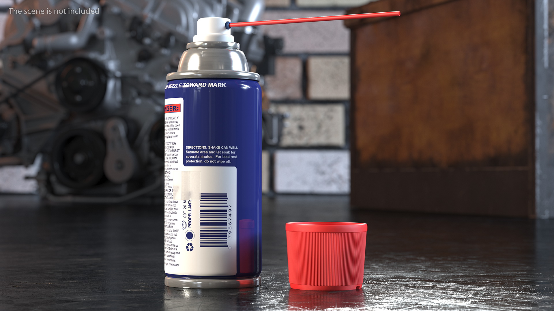 3D model Opened Multi Use Lubricant Aerosol Spray