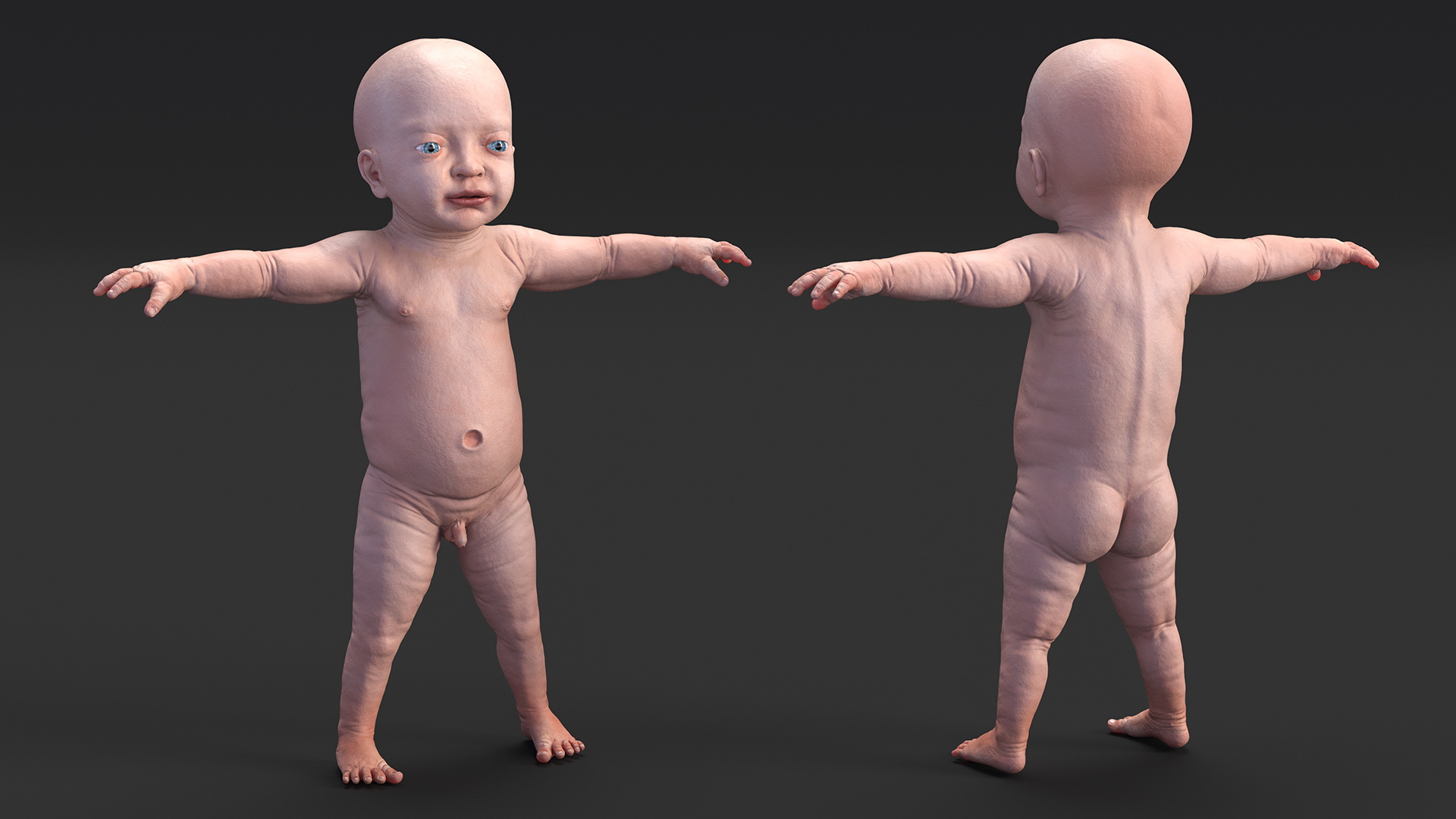 3D model Baby Boy at 8 Month Rigged for Cinema 4D