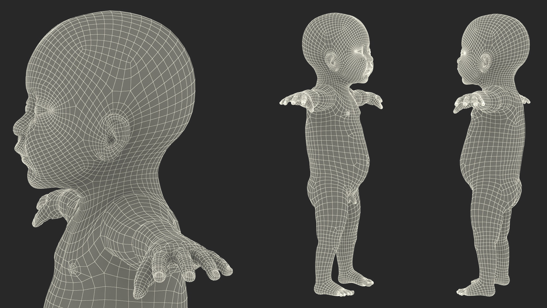 3D model Baby Boy at 8 Month Rigged for Cinema 4D