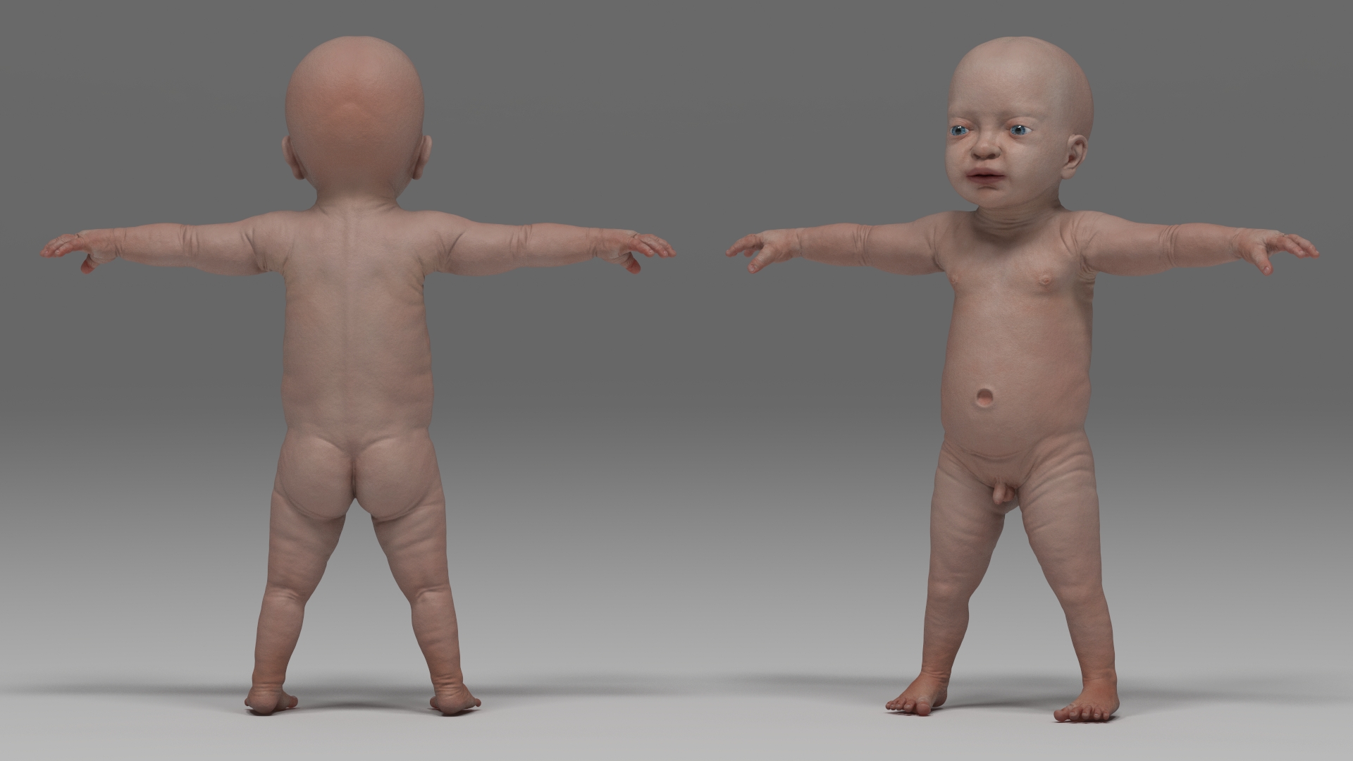 3D model Baby Boy at 8 Month Rigged for Cinema 4D
