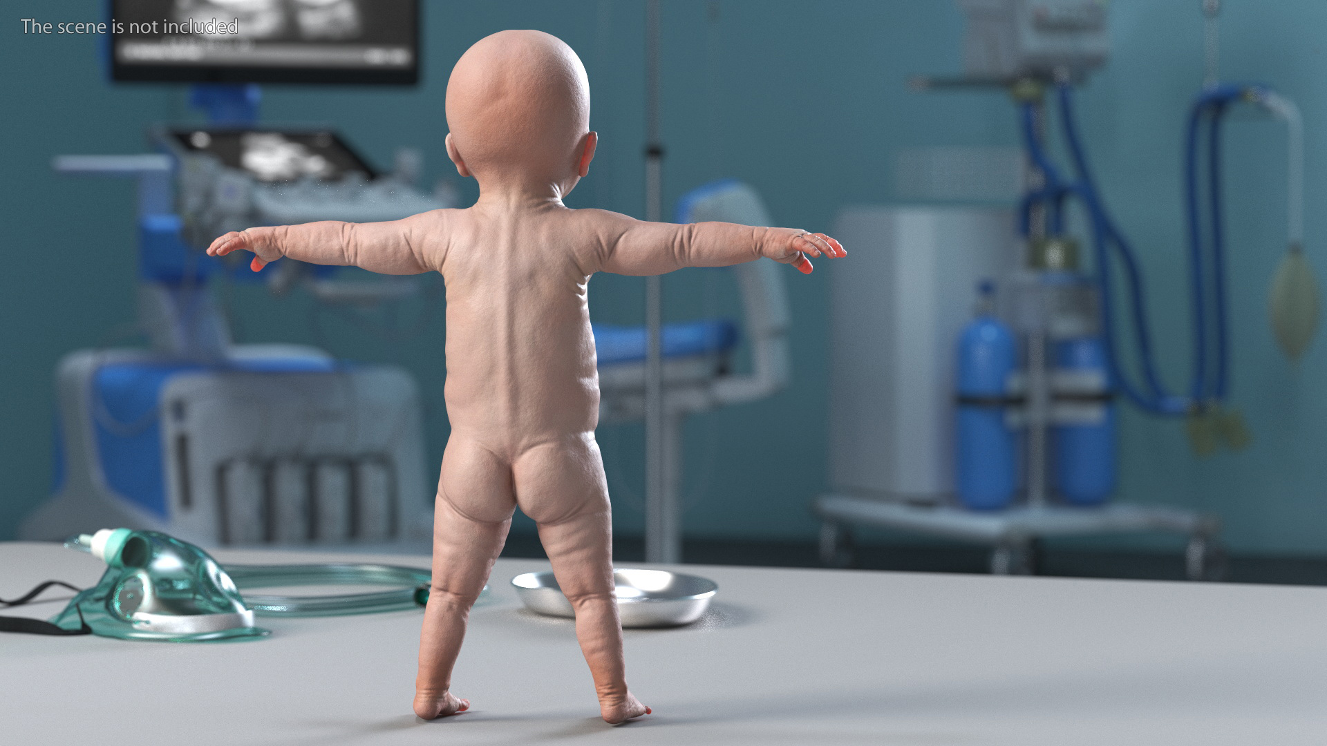 3D model Baby Boy at 8 Month Rigged for Cinema 4D