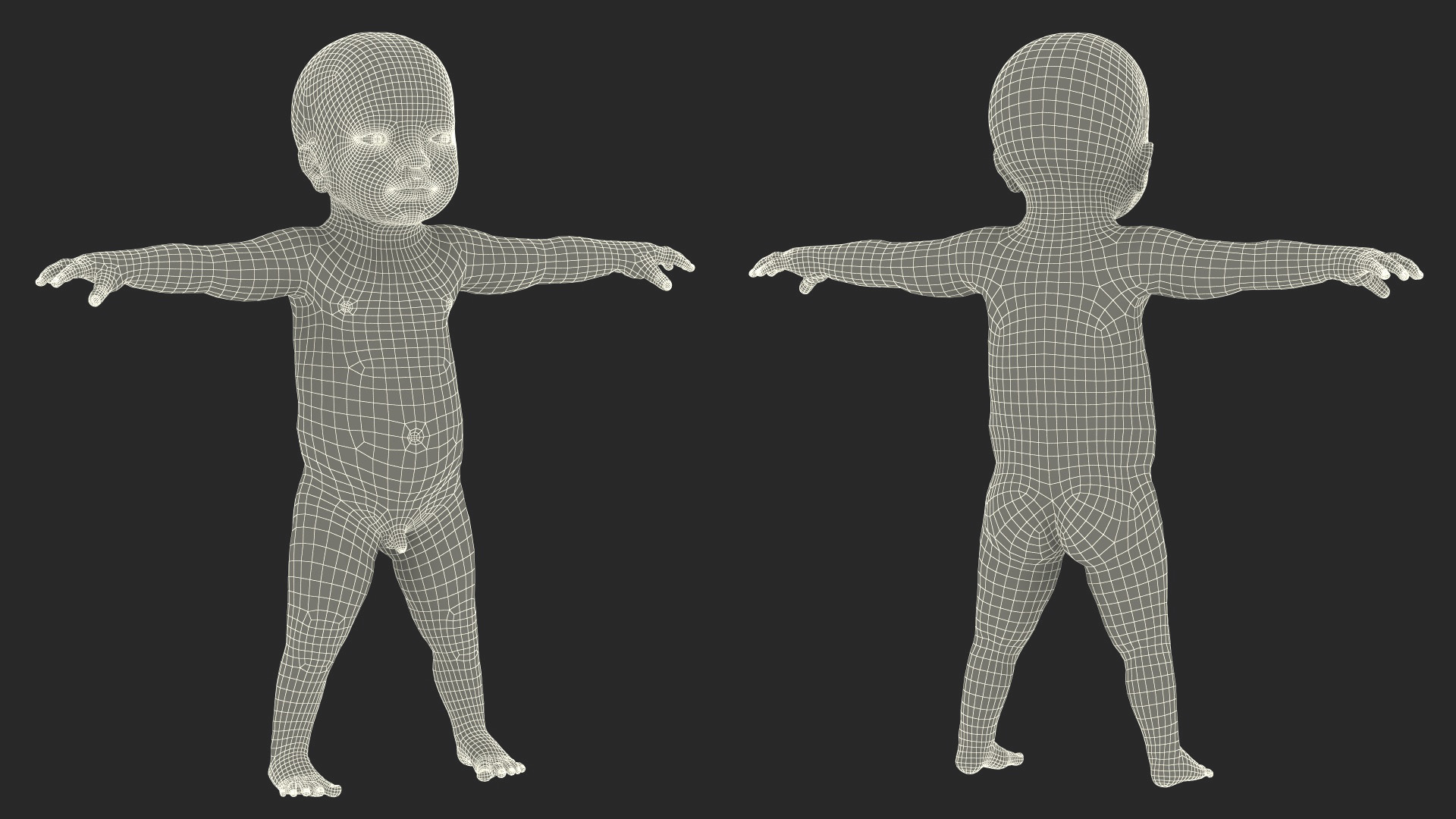 3D model Baby Boy at 8 Month Rigged for Cinema 4D