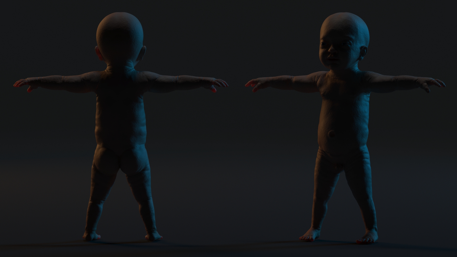 3D model Baby Boy at 8 Month Rigged for Cinema 4D