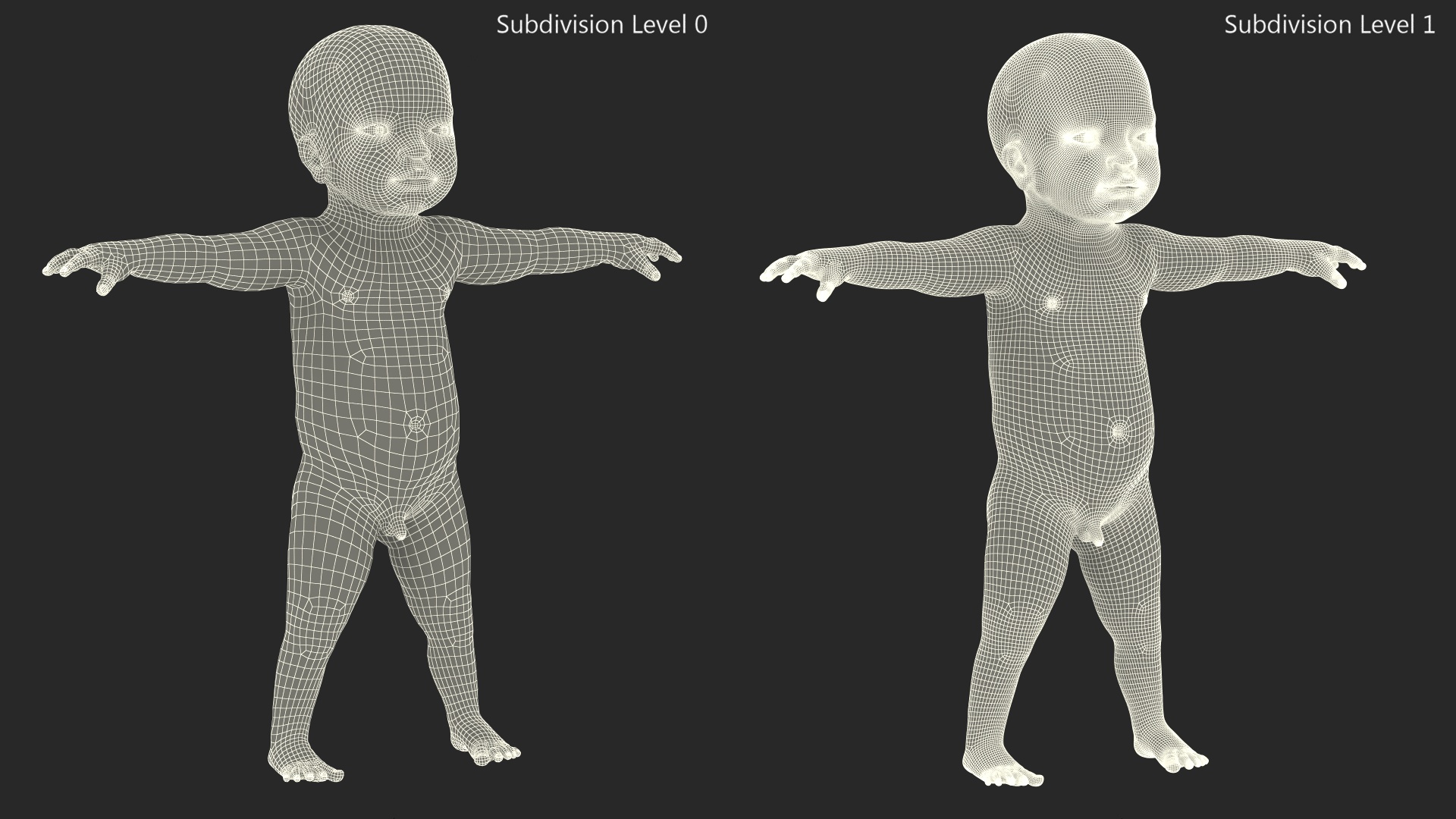 3D model Baby Boy at 8 Month Rigged for Cinema 4D