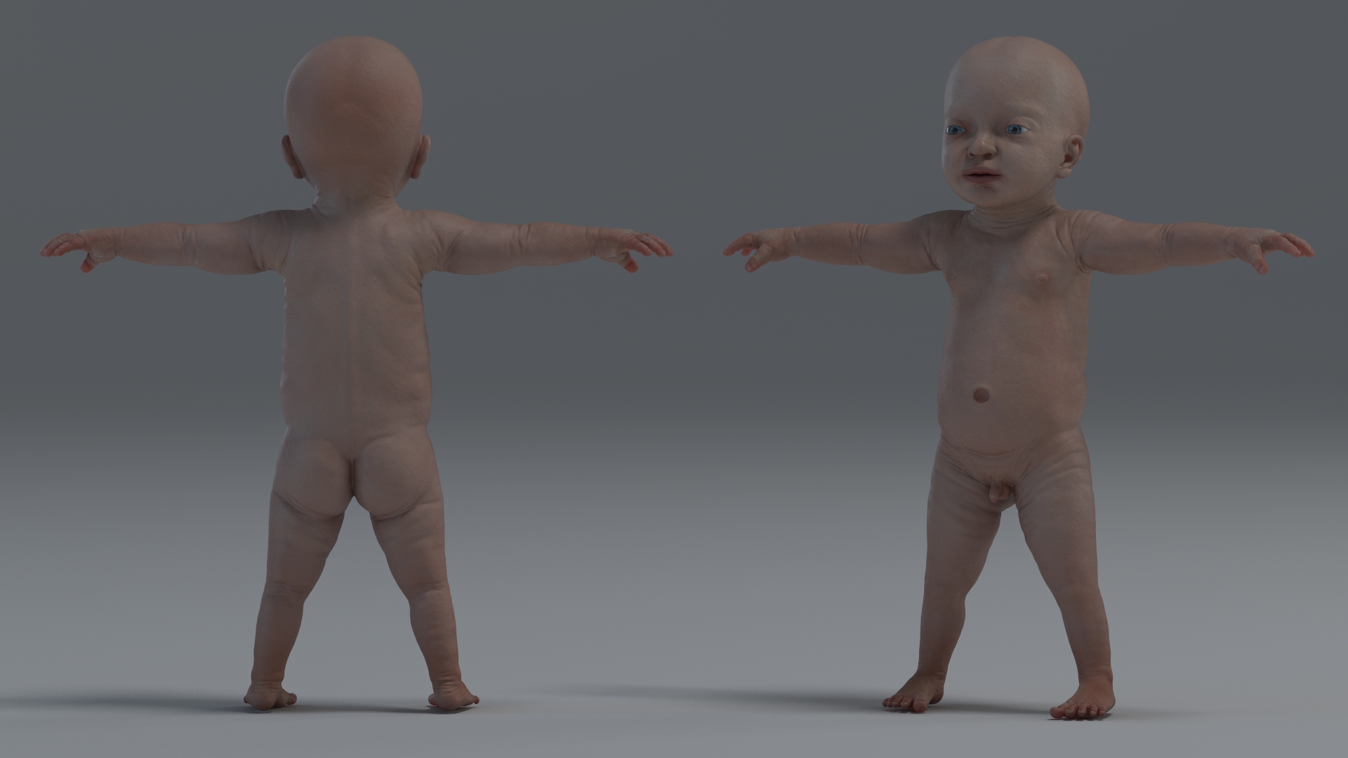 3D model Baby Boy at 8 Month Rigged for Cinema 4D
