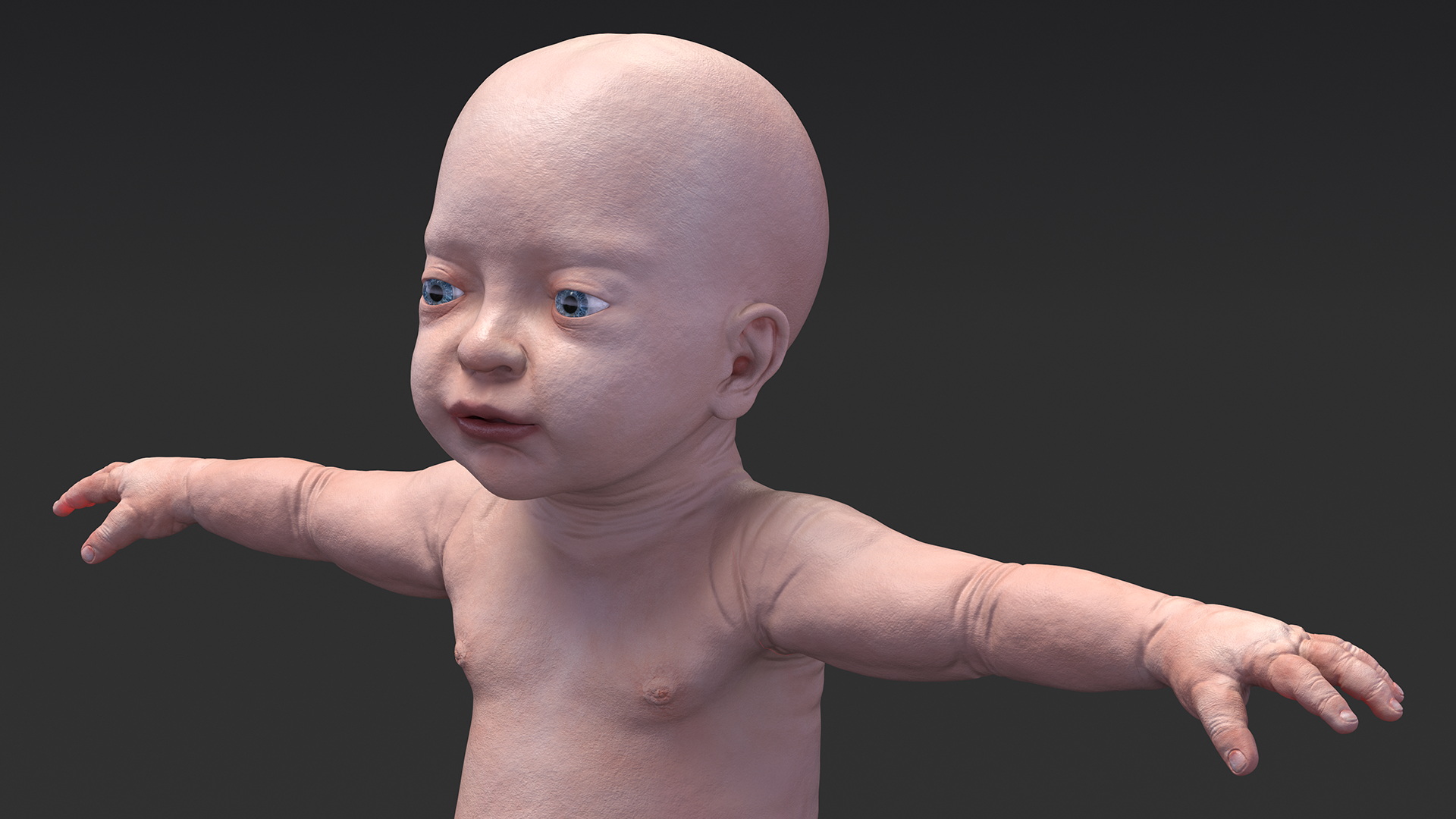 3D model Baby Boy at 8 Month Rigged for Cinema 4D