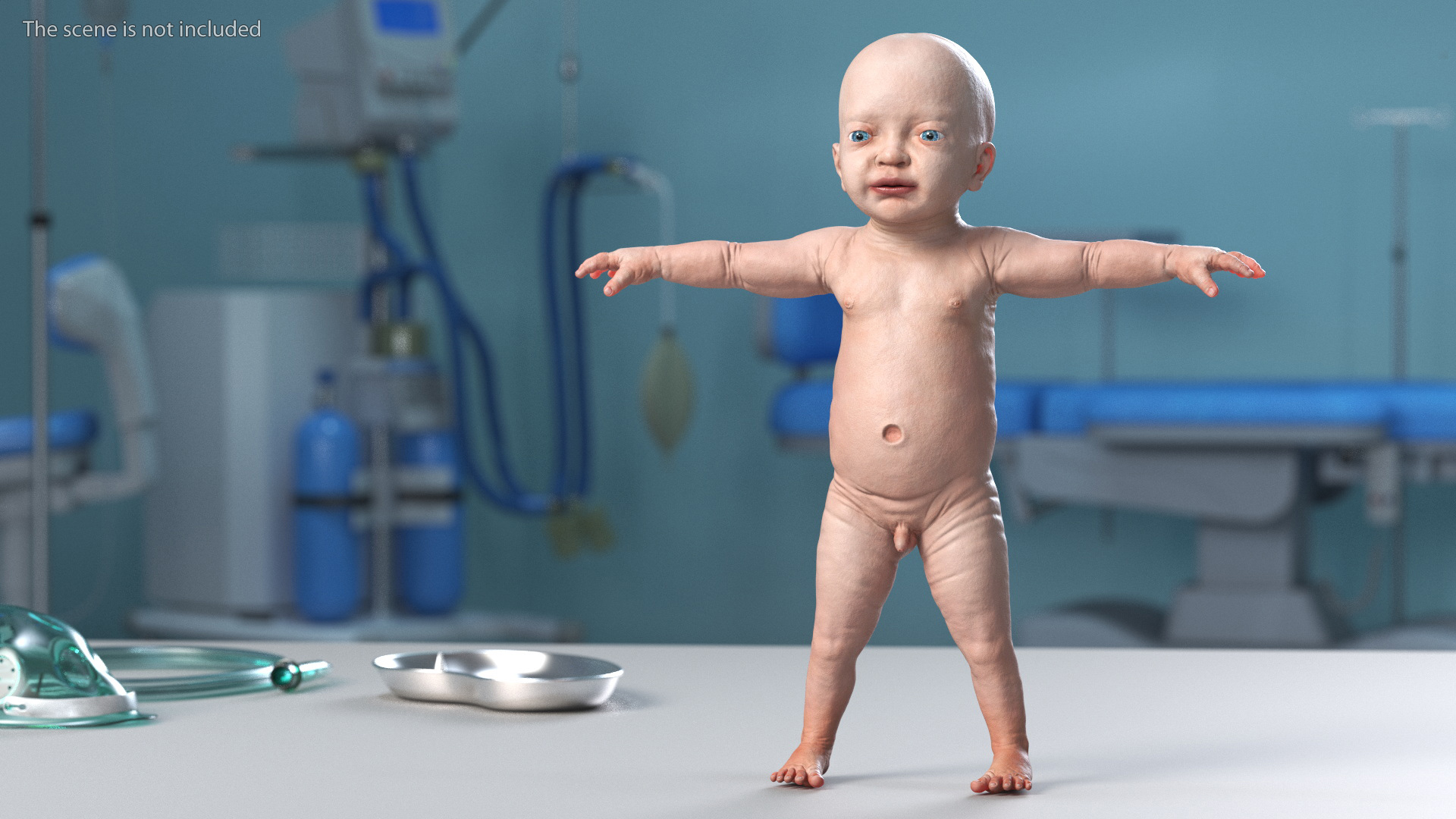 3D model Baby Boy at 8 Month Rigged for Cinema 4D