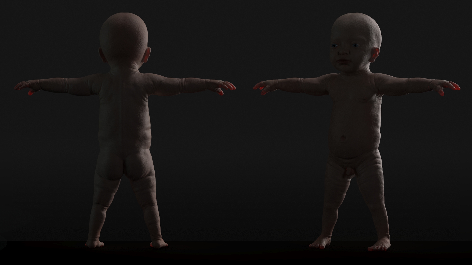 3D model Baby Boy at 8 Month Rigged for Cinema 4D