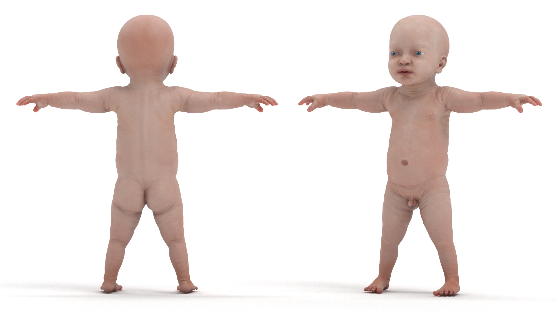 3D model Baby Boy at 8 Month Rigged for Cinema 4D