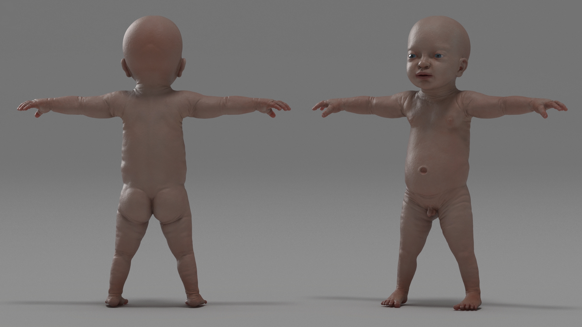 3D model Baby Boy at 8 Month Rigged for Cinema 4D