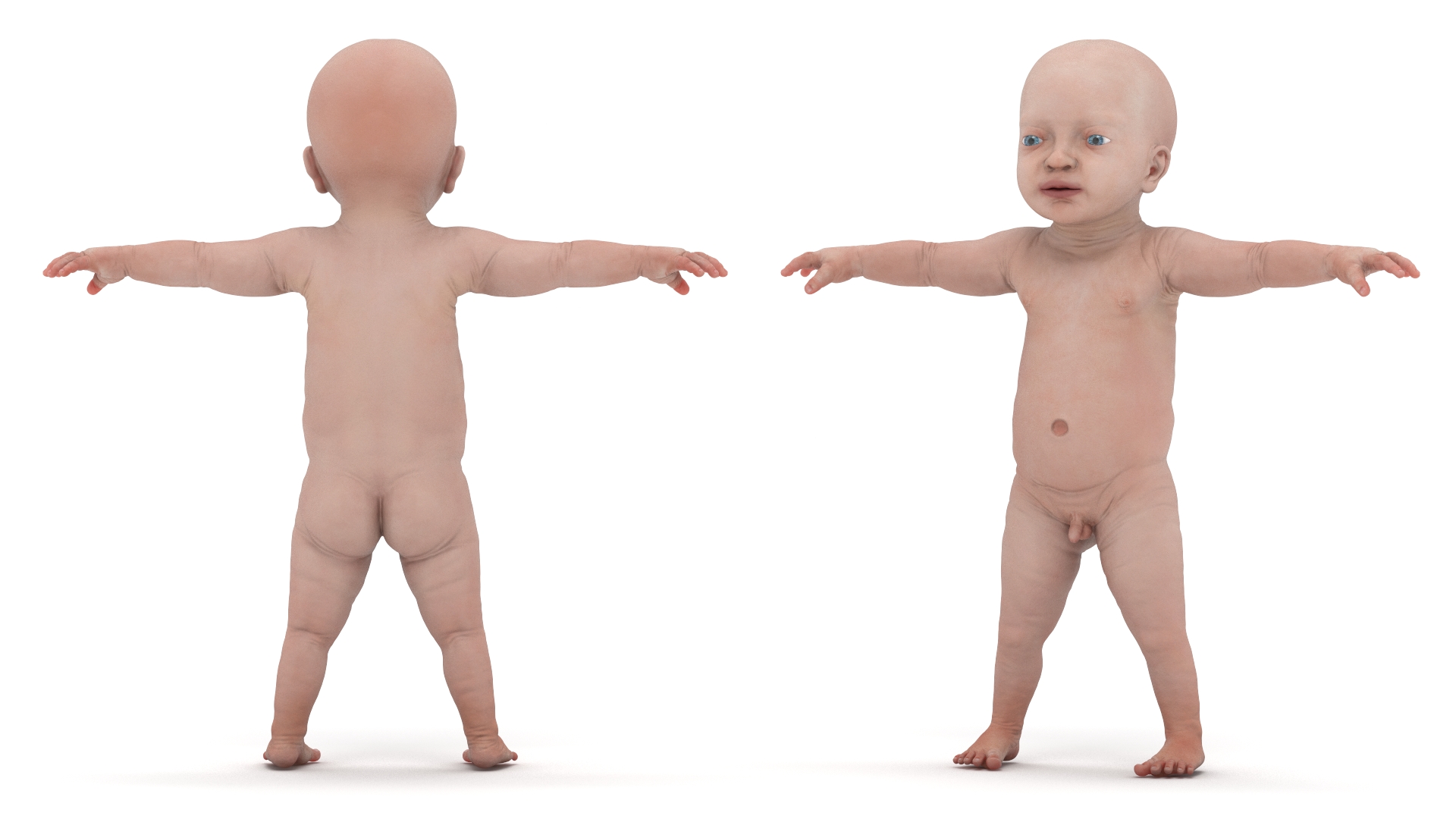 3D model Baby Boy at 8 Month Rigged for Cinema 4D