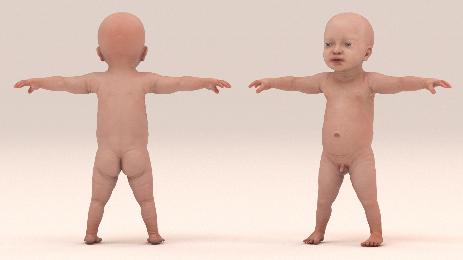 3D model Baby Boy at 8 Month Rigged for Cinema 4D