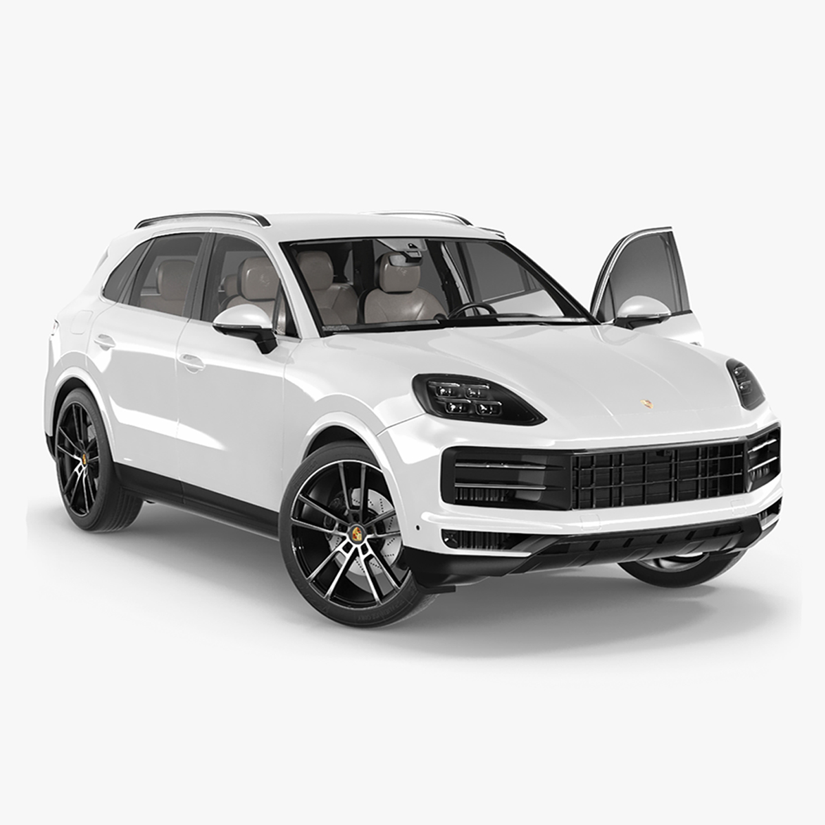 3D Porsche Cayenne 2024 Luxury SUV White Rigged for Cinema 4D model