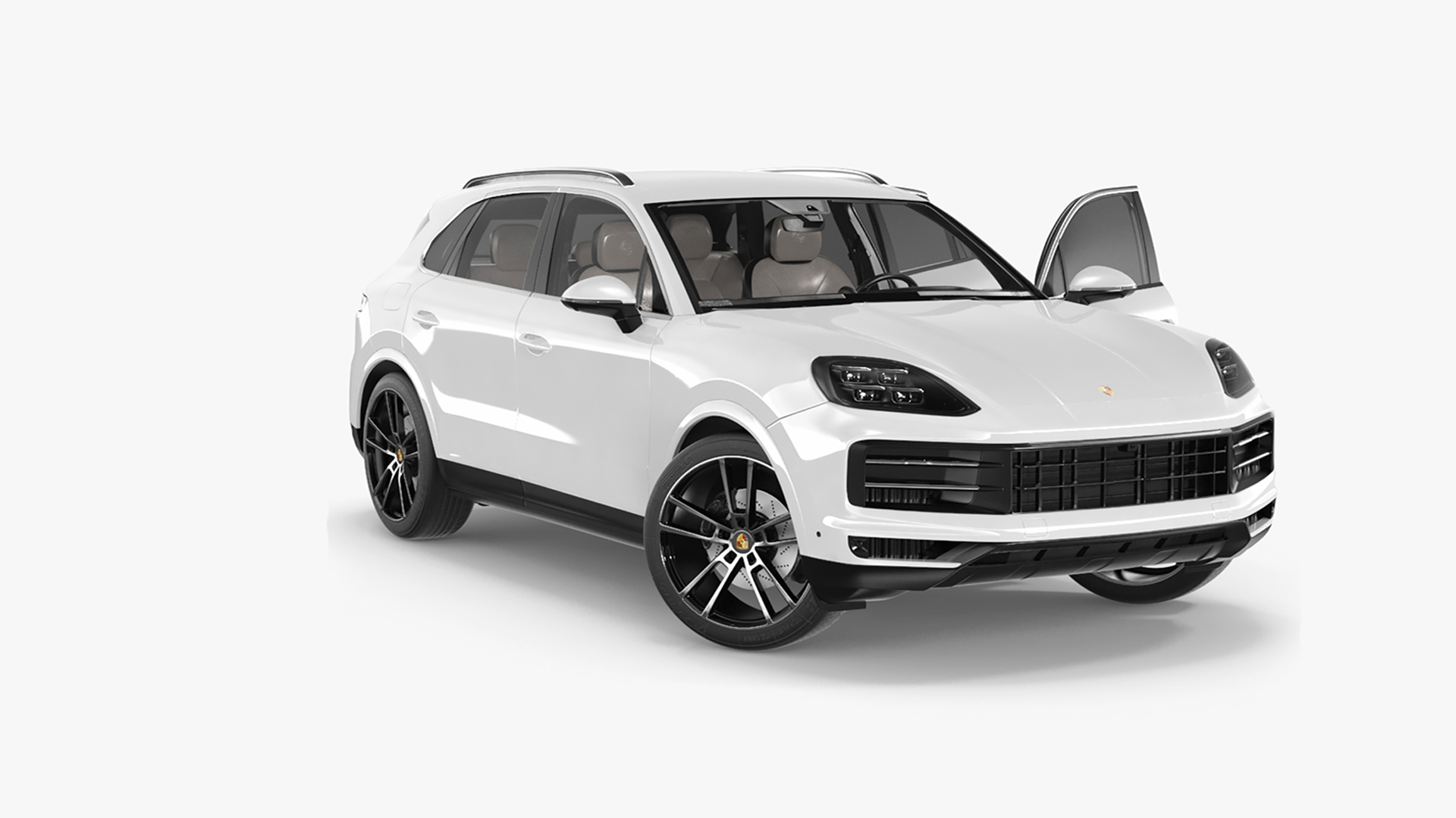 3D Porsche Cayenne 2024 Luxury SUV White Rigged for Cinema 4D model