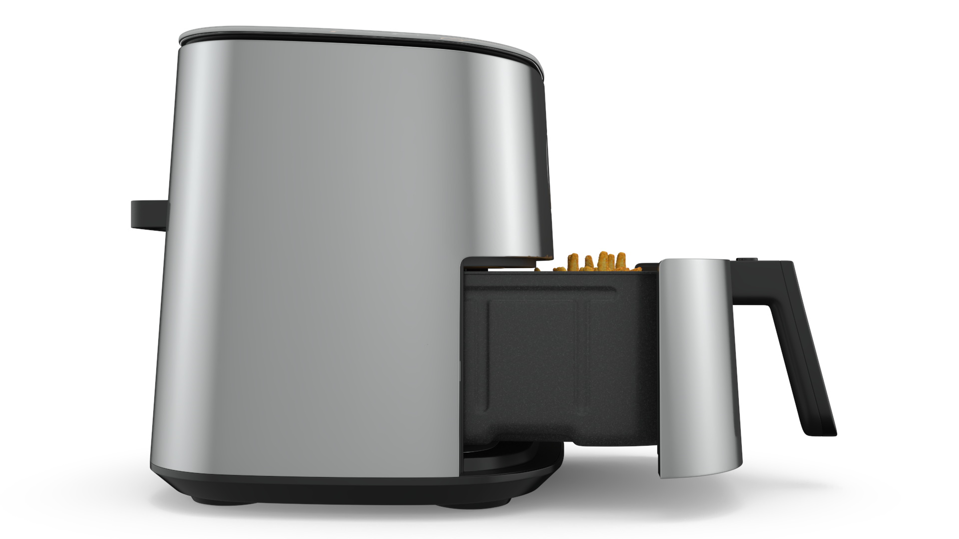 3D Air Fryer Steel with French Fries model
