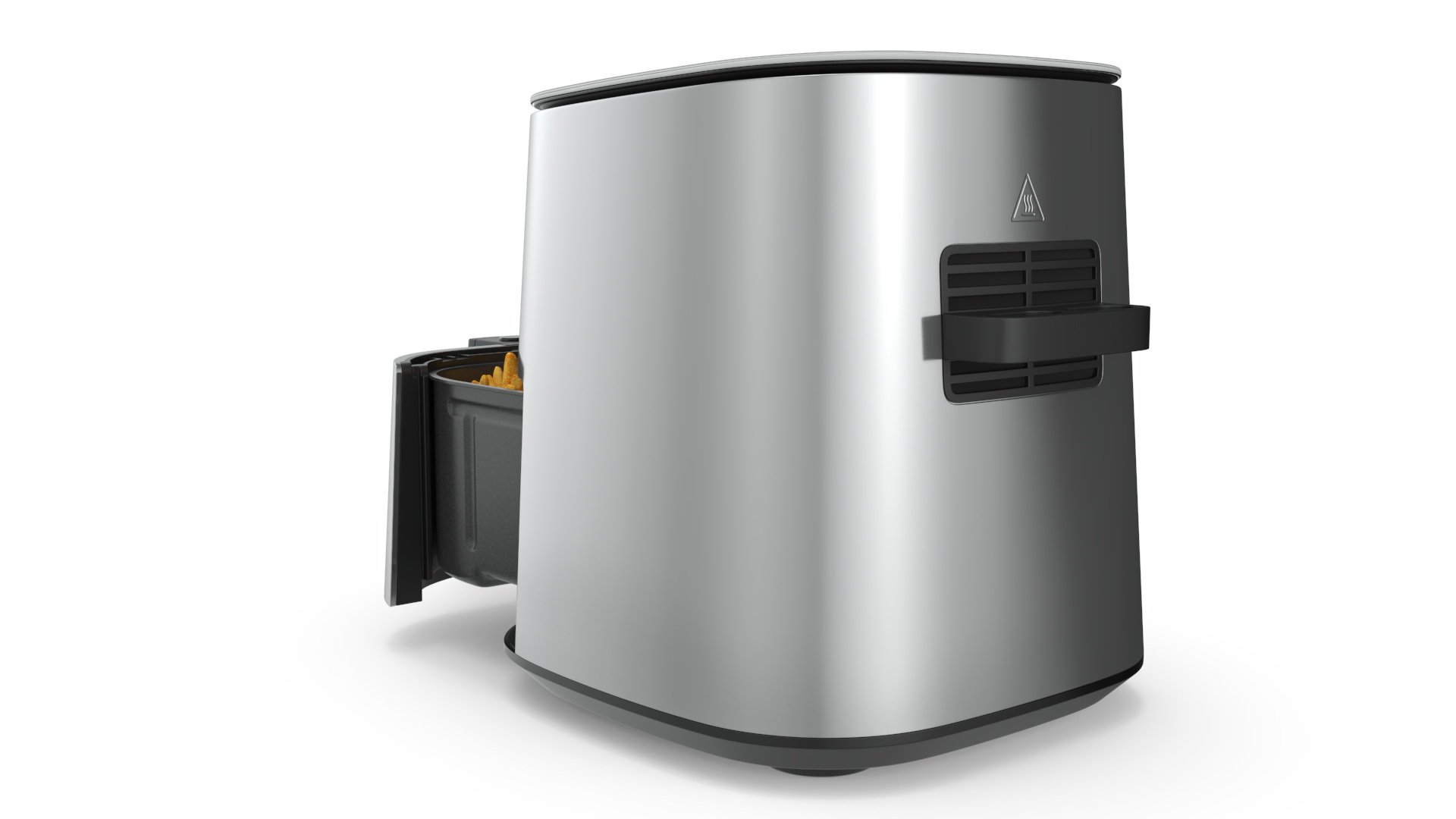 3D Air Fryer Steel with French Fries model