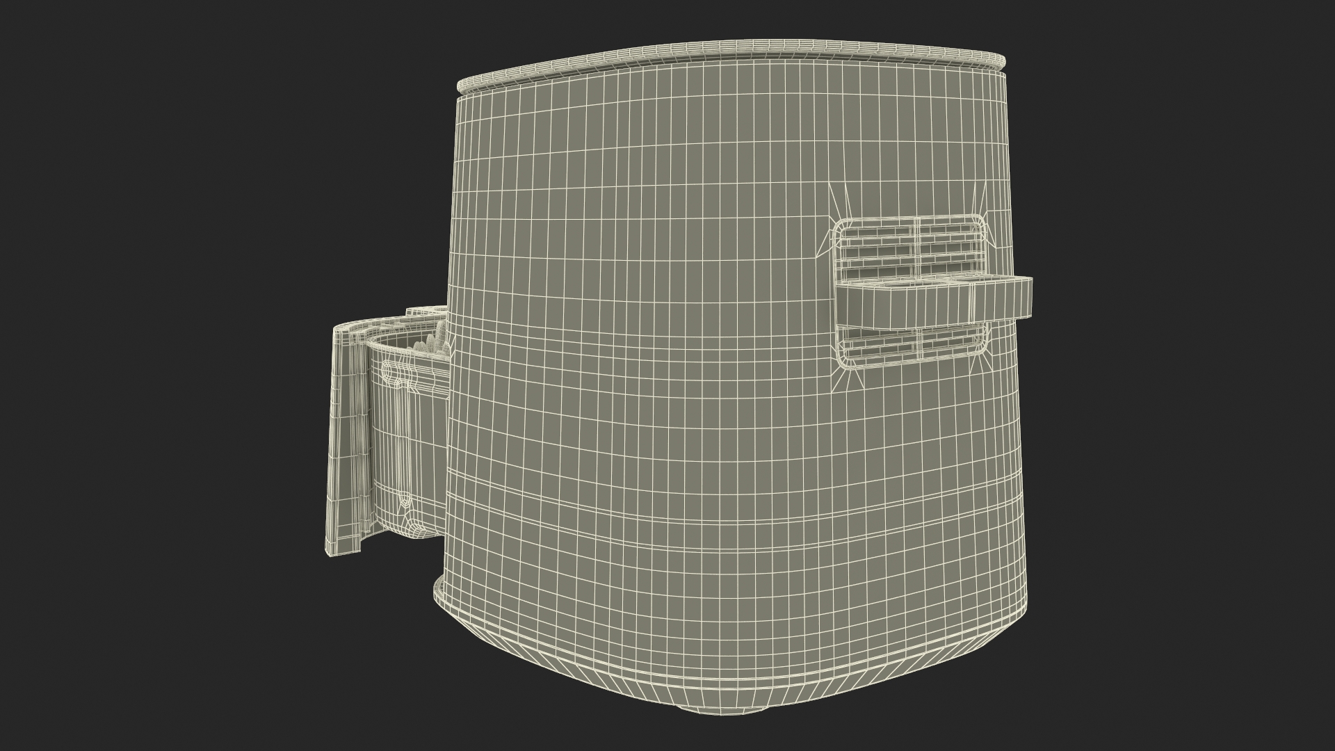 3D Air Fryer Steel with French Fries model