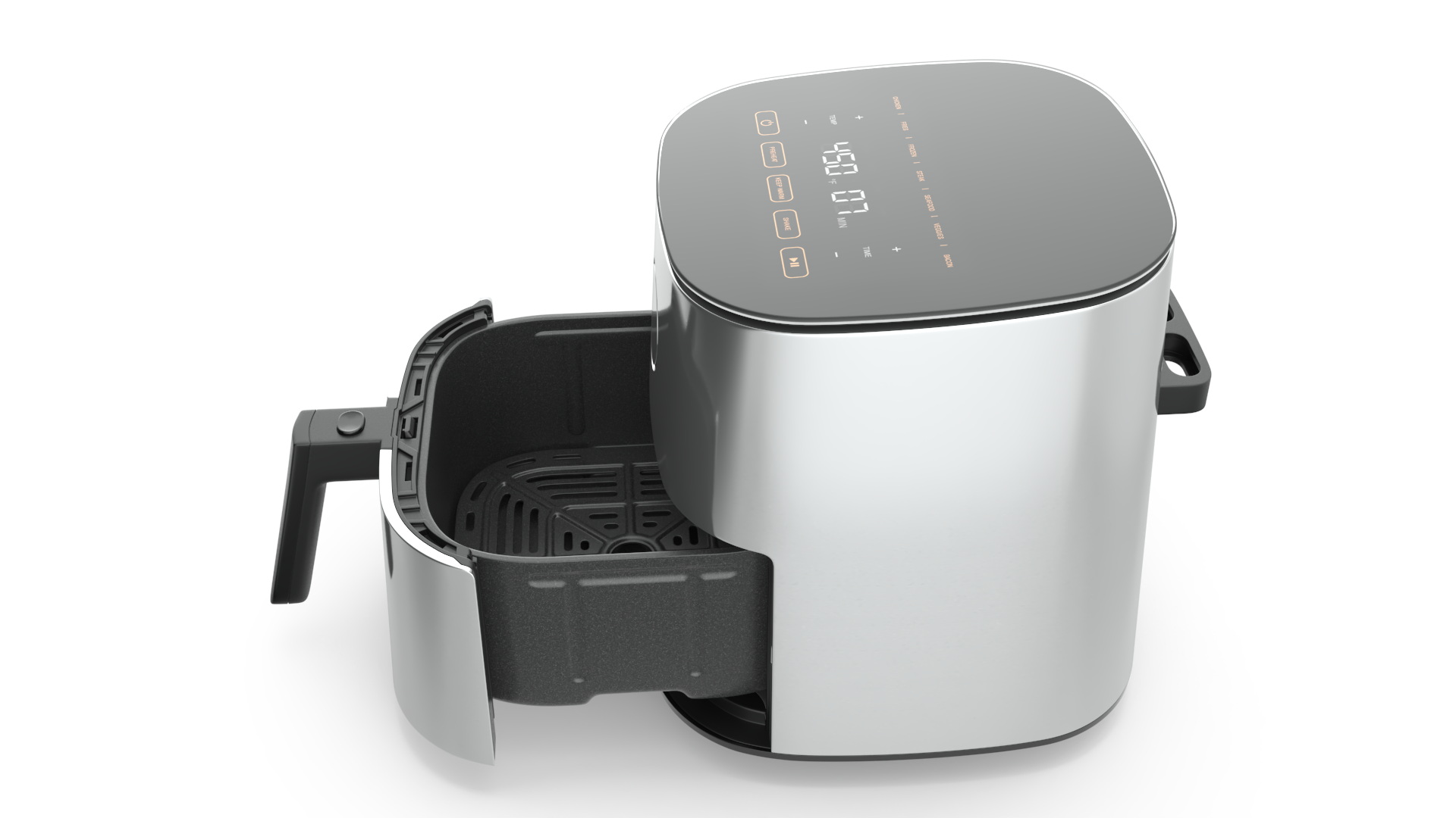 3D Air Fryer Steel with French Fries model