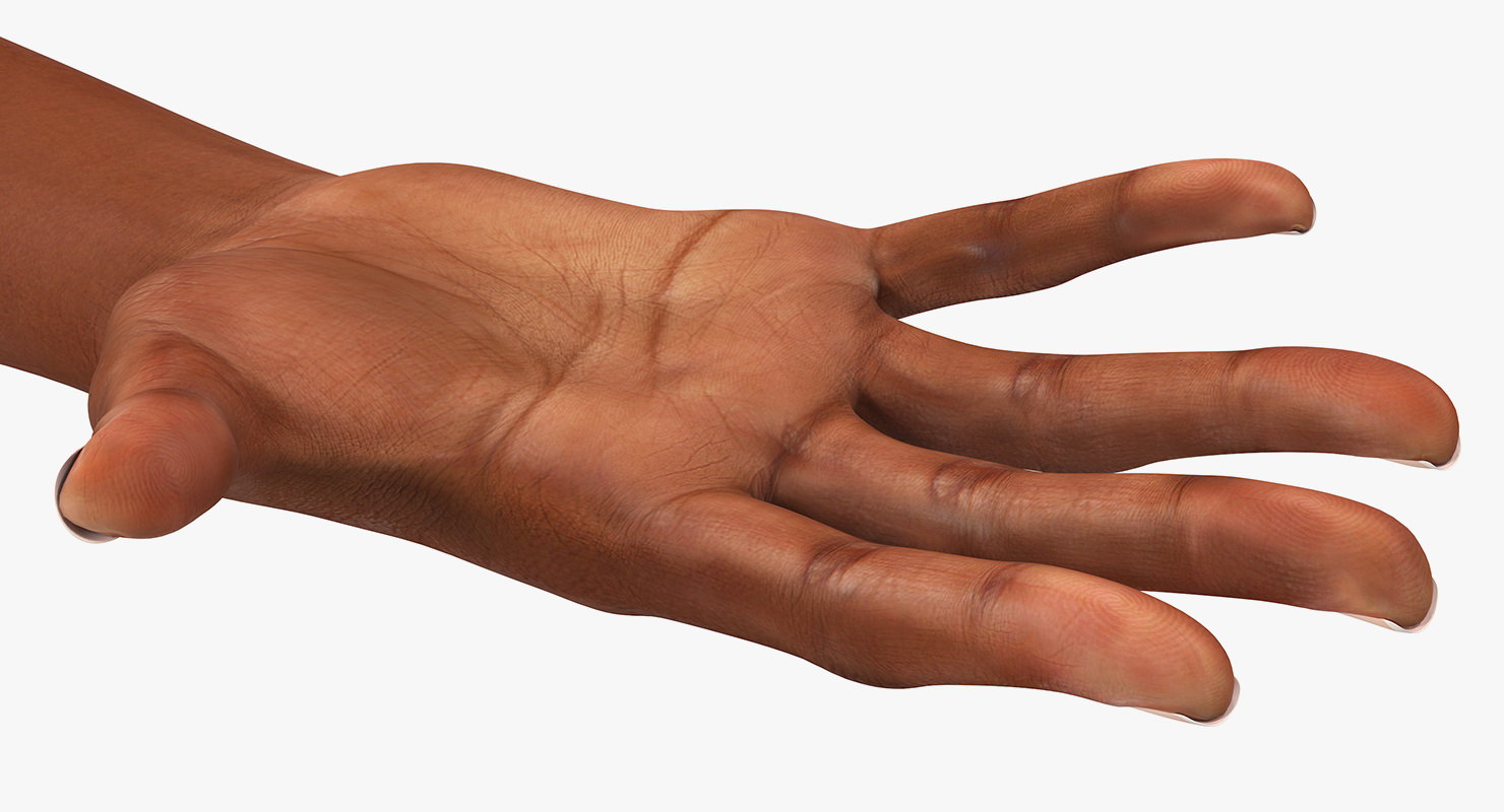 3D Mongoloid Female Hand Short Nails model