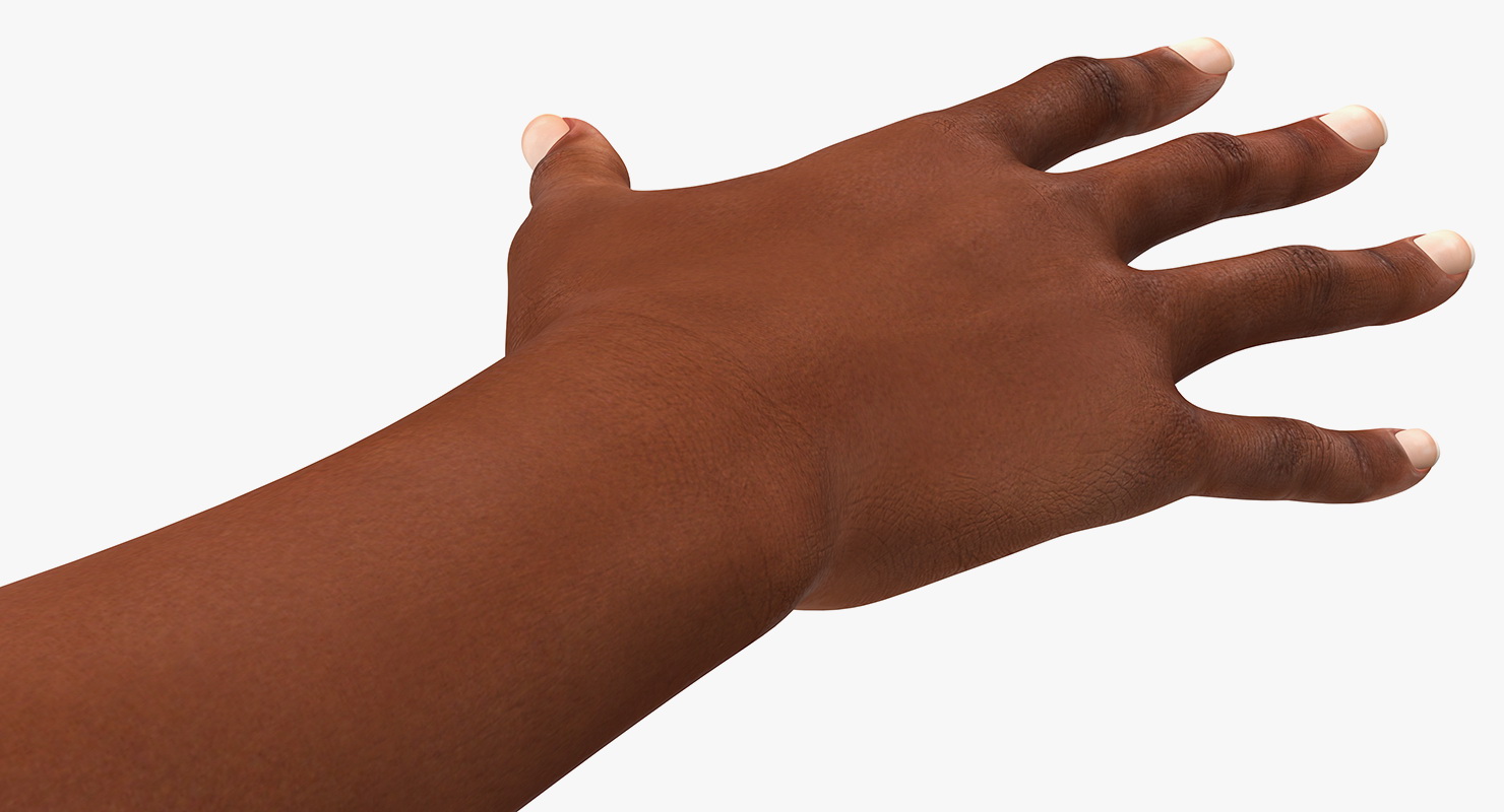 3D Mongoloid Female Hand Short Nails model
