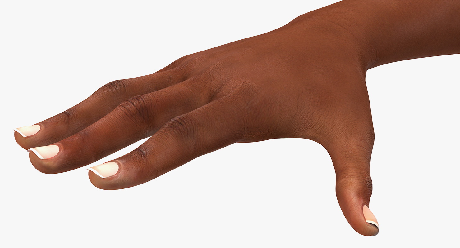 3D Mongoloid Female Hand Short Nails model